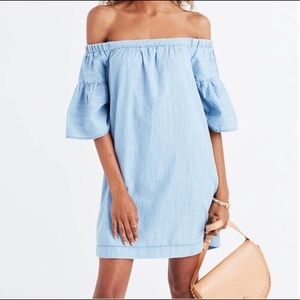 Madewell Chambray off-the-shoulder dress